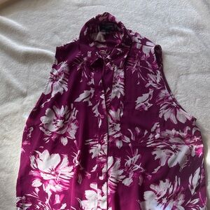 The Limited Purple and White Floral Blouse large